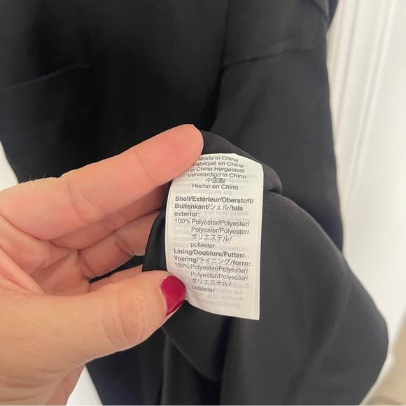 NWT J.Crew Black Satin Crepe Holiday Wrap Dress Short Sleeve V Neck - Picture 4 of 5